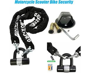 Oxford HD Chain Lock 1.5m Sold Secure + Motorcycle Security Atom Ground Anchor