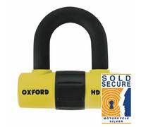Oxford Rider Equipment Motorcycle Disc Lock HD Max LK311 - High-Security Steel - Yellow/Orange