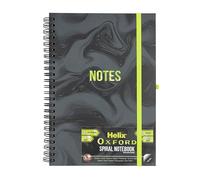 Oxford Helix Black Marble Notebook Green Marble “Notes” Design Ring Bound Lined Notebook with Premium Inner Marble Pattern A5 Notepad for School, Office & Home