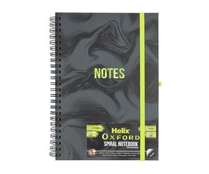 Oxford Helix Black Marble Notebook Green Marble “Notes” Design Ring Bound Lined Notebook with Premium Inner Marble Pattern A5 Notepad for School, Office & Home