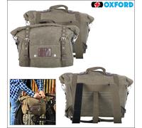 Oxford Motorcycle Heritage Side Luggage Panniers Khaki 40L