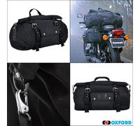 Oxford Heritage Waxed Cotton Motorcycle Motorbike Roll Bag 20 Litre - Black