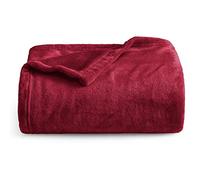 Oxford Homeware Fleece Blanket Sofa Throw Cuddly Reversible Soft Blanket for Bed, Couch, Settee, and Travel (Burgundy, King)