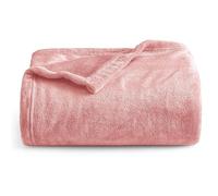 Oxford Homeware Fleece Blanket Sofa Throw Cuddly Reversible Soft Throws for Bed, Couch, Settee, Travel Lightweight and Breathable Blanket fit All Season (Pink, Twin/Double)