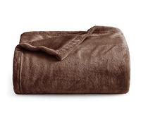 Oxford Homeware Fleece Blanket Sofa Throw Cuddly Reversible Soft Throws for Bed, Couch, Settee, Travel Lightweight and Breathable Blanket fit All Season (Brown, King)