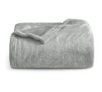 Oxford Homeware Fleece Blanket Sofa Throw Cuddly Reversible Soft Throws for Bed, Couch, Settee, Travel Lightweight and Breathable Blanket fit All Season (Silver Grey, Throw/Single)