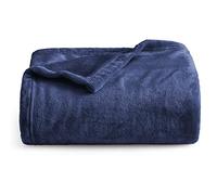 Oxford Homeware Fleece Blanket Sofa Throw Cuddly Reversible Soft Throws for Bed, Couch, Settee, Travel Lightweight and Breathable Blanket fit All Season (Navy, Throw/Single)