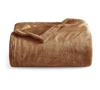 Oxford Homeware Fleece Blanket Sofa Throw Cuddly Reversible Soft Throws for Bed, Couch, Settee, Travel Lightweight and Breathable Blanket fit All Season (Camel, King)