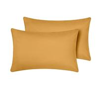 Oxford Homeware Ochre Pillow Cases 2 Pack Brushed Microfiber - Standard Pillowcases Fade Resistant Pillow Cover Envelope Closure Pillow Covers (48 x 74 cm)