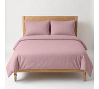 Oxford Homeware Peach Super King Stripe Duvet Cover & Pillowcases Set, 3 Piece, Soft & Easy Care Bedding, Duvet Cover Set