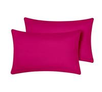 Oxford Homeware Pink Pillow Cases 2 Pack Brushed Microfiber - Standard Pillowcases Fade Resistant Pillow Cover Envelope Closure Pillow Covers (50 x 75 cm)