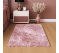 Oxford Homeware Rugs Living Room 60x110 cm - Tie-Dye Pink Lilac Area Rugs for Bedroom Anti Slip - Modern Super Soft Plush Carpets Fluffy Shaggy Rug for Lounge - Non Shedding Kids Bedside Rug