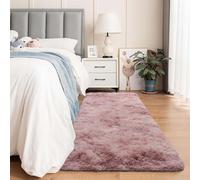 Oxford Homeware Rugs Living Room Hallway Runner 80x300 cm - Tie-Dye Pink Lilac Area Rugs for Bedroom Anti Slip - Modern Super Soft Plush Carpets Fluffy Shaggy Rug Non Shedding Kids Bedside Rug