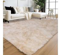 Oxford Homeware Rugs Living Room Large 200x290 cm - Tie-Dye Cream Area Rugs for Bedroom Non Slip - Modern Super Soft Plush Carpets Fluffy Shaggy Rug for Lounge - Non Shedding Kids Bedside Rug