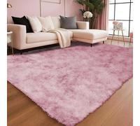 Oxford Homeware Rugs Living Room Large 200x290 cm - Tie-Dye Pink Lilac Area Rugs for Bedroom Non Slip - Modern Super Soft Plush Carpets Fluffy Shaggy Non Shedding Kids Bedside Rug