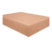 Oxford Homeware Super King Size Fitted Sheets 40 Cm/16 Inches Extra Deep Fitted Bed Sheets No Color Fade Easy Care 200 Threads Count Brushed Microfiber Superking Fitted Sheet (Peach)