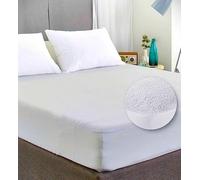 Oxford Homeware Waterproof Mattress Protector - 30cm Extra Deep Fitted Skirt - King Size Mattress Protector - Super Absorbent - Machine Washable - Terry Towel Mattress Cover (150x200cm)