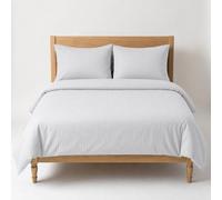 Oxford Homeware White Super King Stripe Duvet Cover & Pillowcases Set, 3 Piece, Soft & Easy Care Bedding, Duvet Cover Set