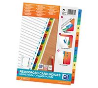 Oxford Indices A4 1-10 170 gsm White Card with Coloured Tabs