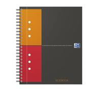 OXFORD International Notebook A5+ Small Squares 5mm 160 Pages Full Bound Card Cover Grey, 1 Unit