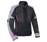Oxford Iota 1.0 Air Women Motorcycle Jacket Full Mesh Summer Riding Gear with CE Level 1 Protection, Adjustable Fit, Reflective Detailing, Handwarmer Pockets Motorbike Jackets (Black/Grey/Pink,18)