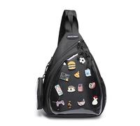 Oxford Ita Bag Kawaii Pin Display Chest Pack Single Shoulder Bag Sport Backpack Hiking Daypack, Black(small), S, Modern