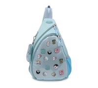 Oxford Ita Bag Kawaii Pin Display Chest Pack Single Shoulder Bag Sport Backpack Hiking Daypack, Blue(medium), Classic