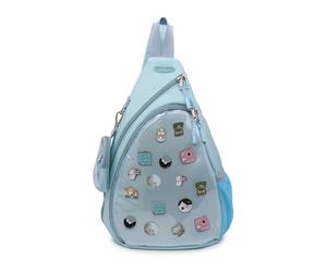 Oxford Ita Bag Kawaii Pin Display Chest Pack Single Shoulder Bag Sport Backpack Hiking Daypack, Blue(medium), Classic