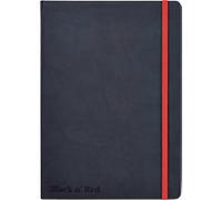OXFORD Journal Black n' Red A5 Ruled Casebound Cardboard Hardback Black, Red 144 Pages