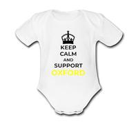 OXFORD Keep Calm Support Football Personalised Unique Baby Vest Utd Baby Grow Babygrow Cute Novelty Boys Girls Footy Funny United