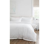 'Oxford Lace' 200 Thread Count Cotton Duvet Cover Set Bianca White King