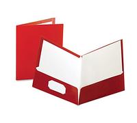 Oxford Laminated Twin-Pocket Folders, Letter Size, Crimson, Holds 100 Sheets, Box of 25 (51718)