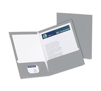 Oxford Laminated Twin-Pocket Folders, Letter Size, Gray, Holds 100 Sheets, Box of 25 (51705EE)