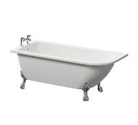 Oxford Left Hand Single Ended Freestanding Shower Bath with Chrome Tiger Feet | White | Acrylic | 1700mm x 750mm