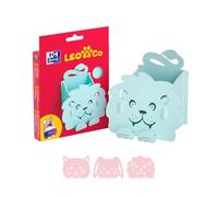 Oxford Leo&Co Mix Patterns Desk Organizer - 2 Partitions, Phone Stand, 3D Foam (Cat/Lion/Rabbit) (14x12.3x11.5 cm)