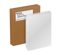 Oxford Lightweight Sheet Protectors, Clear Finish, Top Load, Letter Size Plastic Sleeves, Reinforced 3 Hole Punch for Binders, 200 per Box (33268)