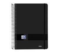Oxford Live & Go 2026 Day Per Page A5 Plastic Cover with Spiral Bound Spanish Black
