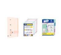 Oxford, Live & Go A4+ 4 Ring Binder Pack, Polyfoam Plastic, Includes Refill with 5 Strips 5 x 5 Grids and Plastic Dividers, Pastel Pink