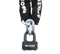 Oxford LK473 Nemesis 16mm Round Link Chain & Shackle Padlock Motorcycle Lock, Black, 1.5m