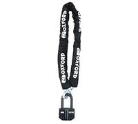 Oxford LK480 Boss Alarm Lock 12mm Square Link Chain & 16mm Shackle Padlock Motorcycle, Black, 1.2m