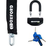 Oxford LK807 Hex Chain 14.5 mm x 2.0 m & Boss Disc Lock 12.7 mm Motorcycle Security Motorbike Theft Protection