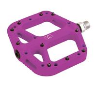 Oxford Loam 20 Nylon Flat Pedals - Durable Composite Body, Cro-Mo 9/16" Axle, Sealed Bearings, 10 Grip Pins | MTB, Trail & Urban Use - Purple