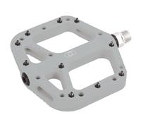Oxford Loam 20 Nylon Flat Pedals - Durable Composite Body, Cro-Mo 9/16" Axle, Sealed Bearings, 10 Grip Pins | MTB, Trail & Urban Use - Grey