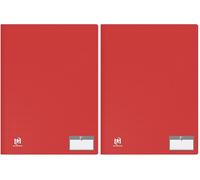 OXFORD Memphis A4 Document Folder 60 Sides / 30 Pockets Polypropylene Cover Red (Pack of 2)