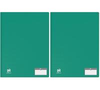 Oxford Memphis Document Folder A4 40 Sides / 20 Pockets Polypropylene Cover Green (Pack of 2)
