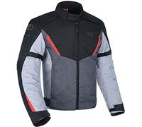 Oxford Men's Delta 1.0 Motorcycle Jacket, Black/Grey/Red, XL