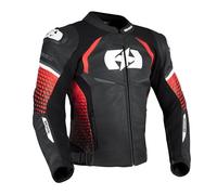 Oxford Men's Nexus 1.0 Leather Motorcycle Jacket, Black/Red, 4XL/58