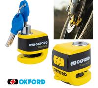 Oxford Micro XA5 Alarm Disc Lock Motorcycle Motorbike Security Brake Lock Yellow