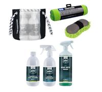 Oxford Mint Boat Clean and Protect Kit - Includes Deck Wash, Canopy & Sail Cleaner, Canopy Reproofer, Microfibre Noodle Sponge, Towels, 12L Bucket Bag - Complete Marine Cleaning Solution