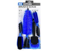 Oxford Motorbike and Bicycle Cleaning and Detailing. 4 Brush Set, Nylon, Black, One Size
